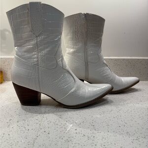 White Cowgirl Boots Western Shoes Wedding Party Size 10 Women's